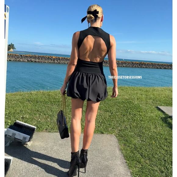 ZARA Blogger Fave Fitted Mini Dress NWT Black Size M - Picture 13 of 16